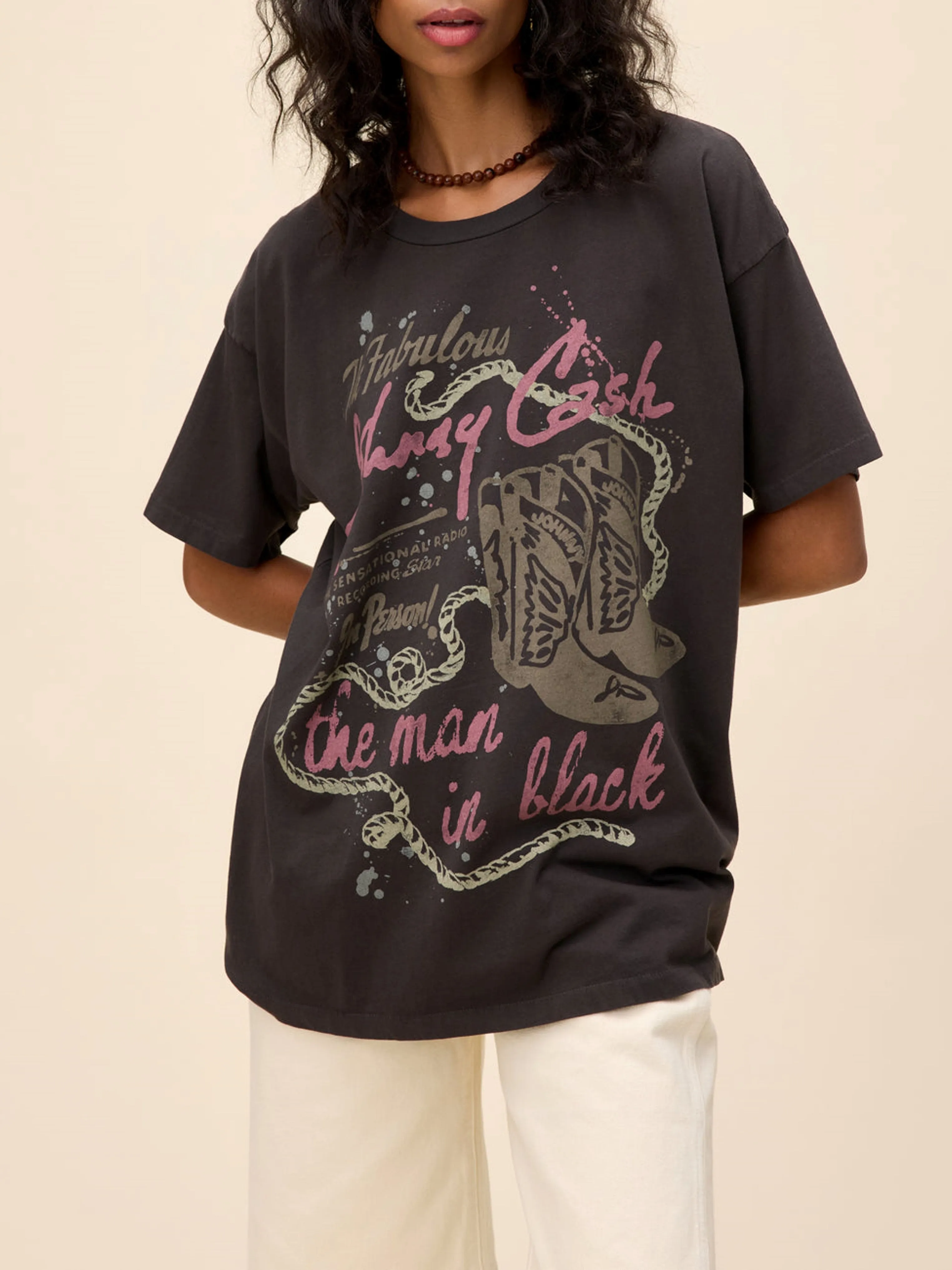 DAYDREAMER Johnny Cash Watercolor Merch Tee sold by 27 Boutique