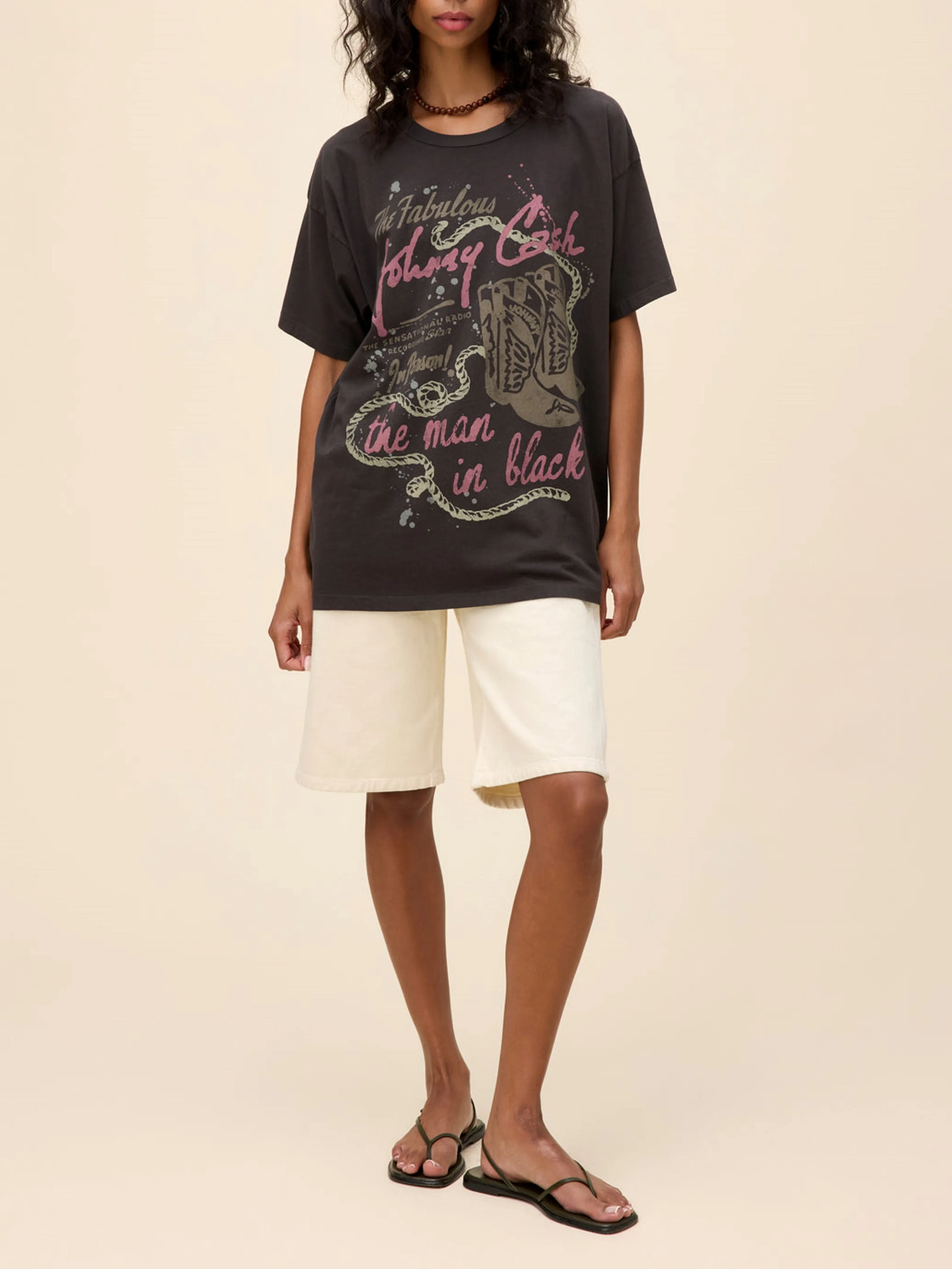 DAYDREAMER Johnny Cash Watercolor Merch Tee sold by 27 Boutique product image thumbnail 4