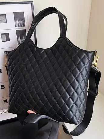 27 Faux Leather Quilted Tote Bag sold by 27 Boutique product image thumbnail 4