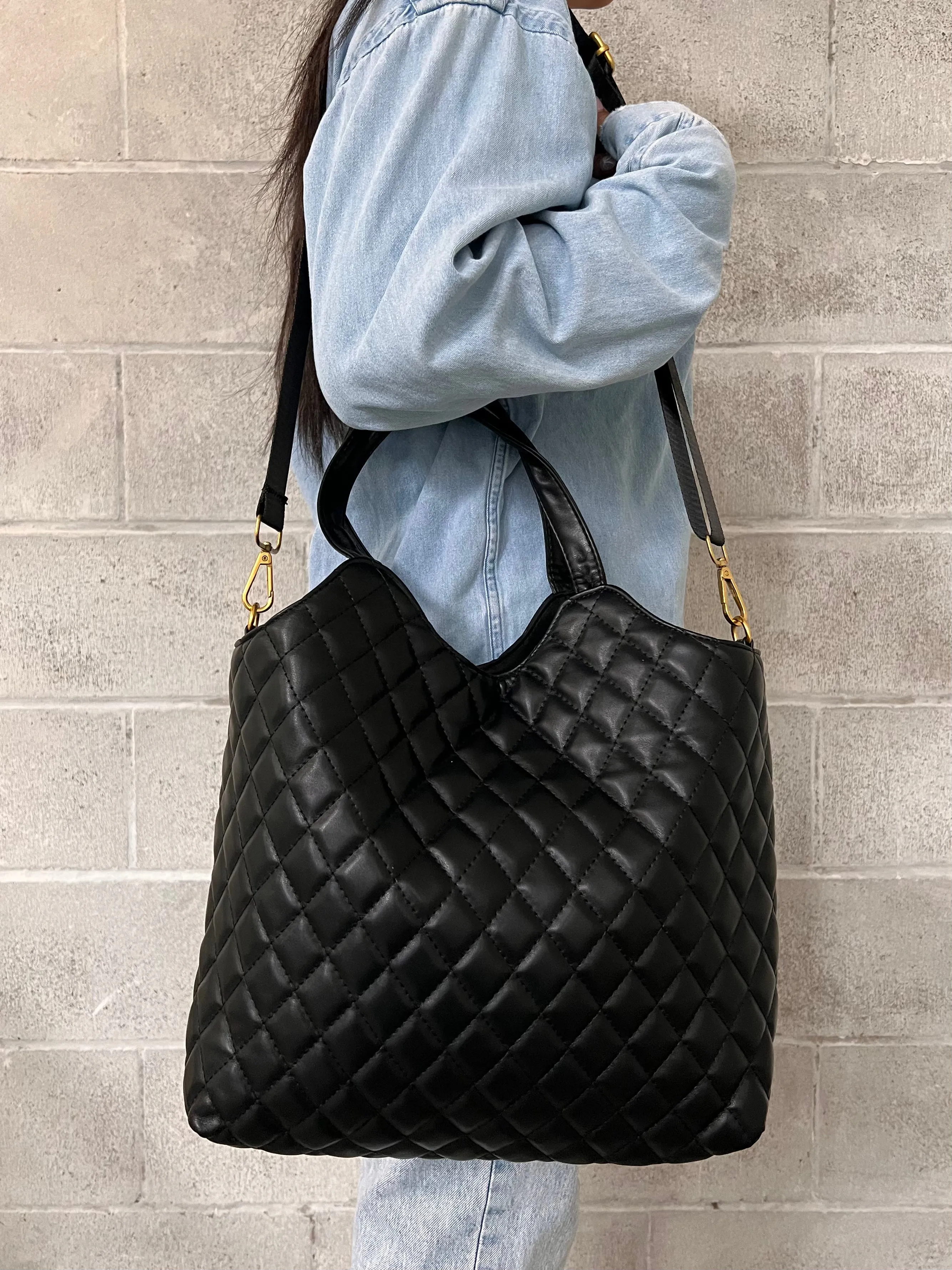 27 Faux Leather Quilted Tote Bag sold by 27 Boutique product image thumbnail 2