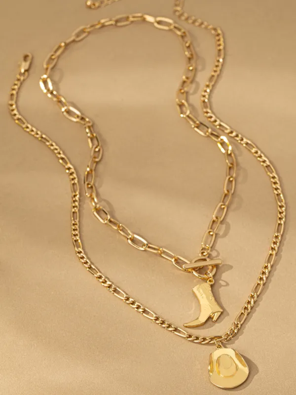 27 Western 2-in-1 Hat and Boot Necklace Set sold by 27 Boutique