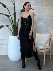 BLACK TAPE Sequin Slip Dress sold by 27 Boutique
