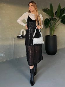 BLACK TAPE Sequin Slip Dress sold by 27 Boutique
