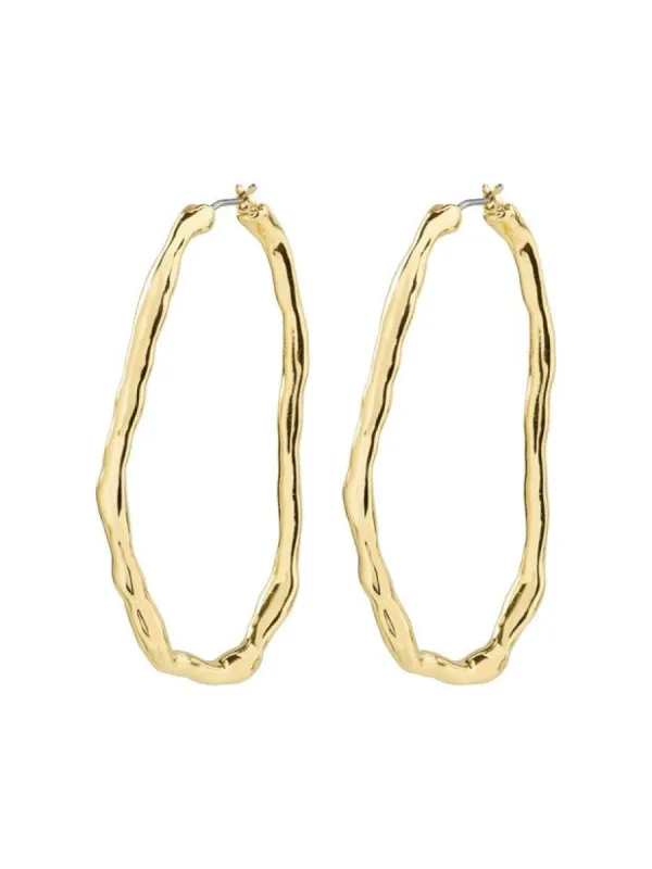 PILGRIM Light Wavy Large Hoop Earrings sold by 27 Boutique