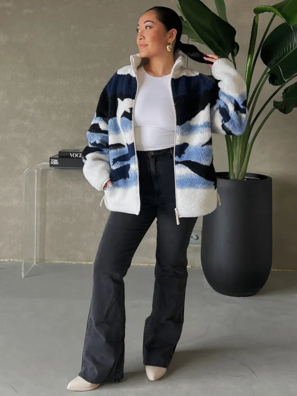 KUWALLA "Orca Time" Unisex Sherpa Zip Up Jacket sold by 27 Boutique