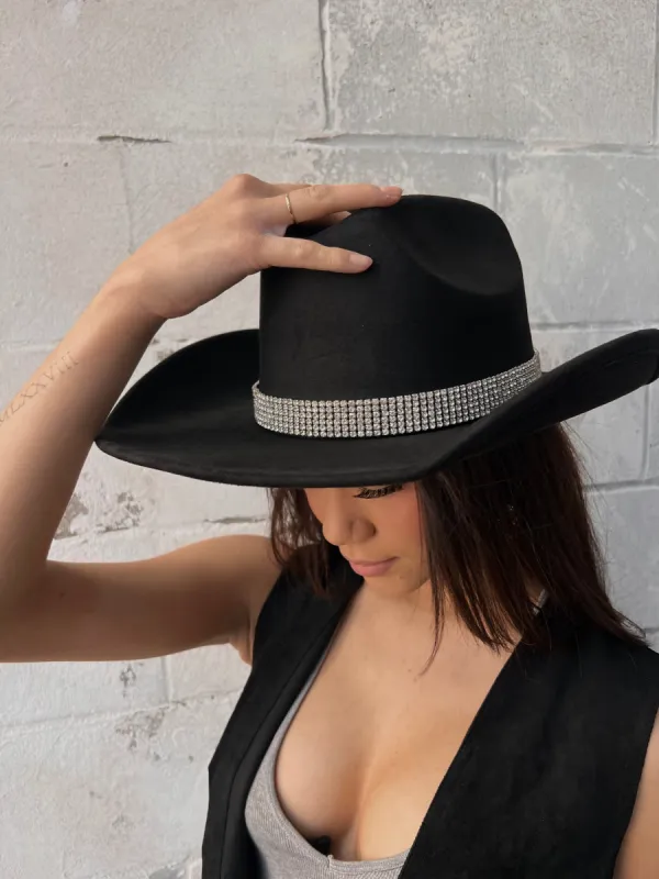 27 Rhinestone Banded Suede Cowboy Hat sold by 27 Boutique