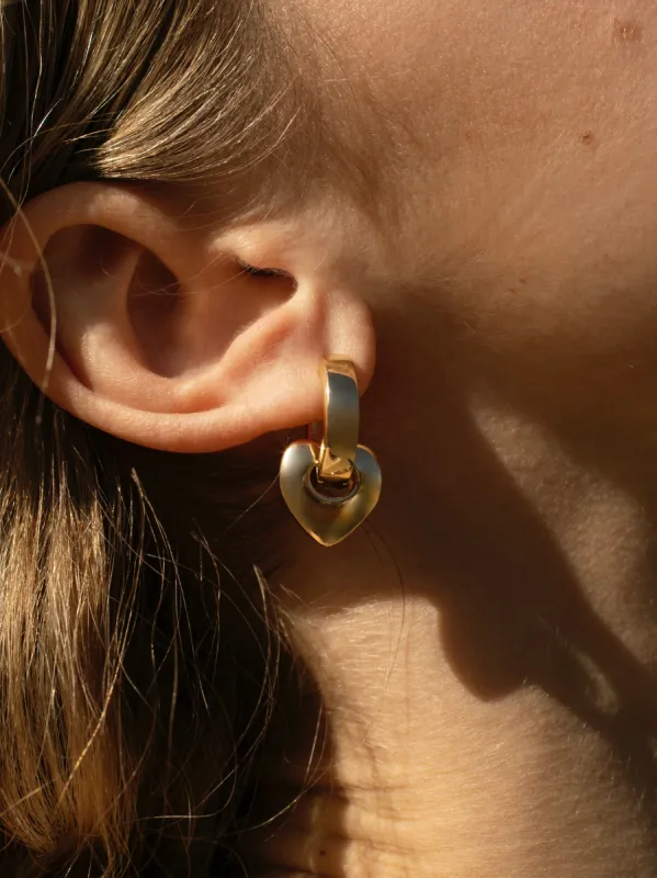 PILGRIM Wave Chunky Hoop Heart Earrings sold by 27 Boutique