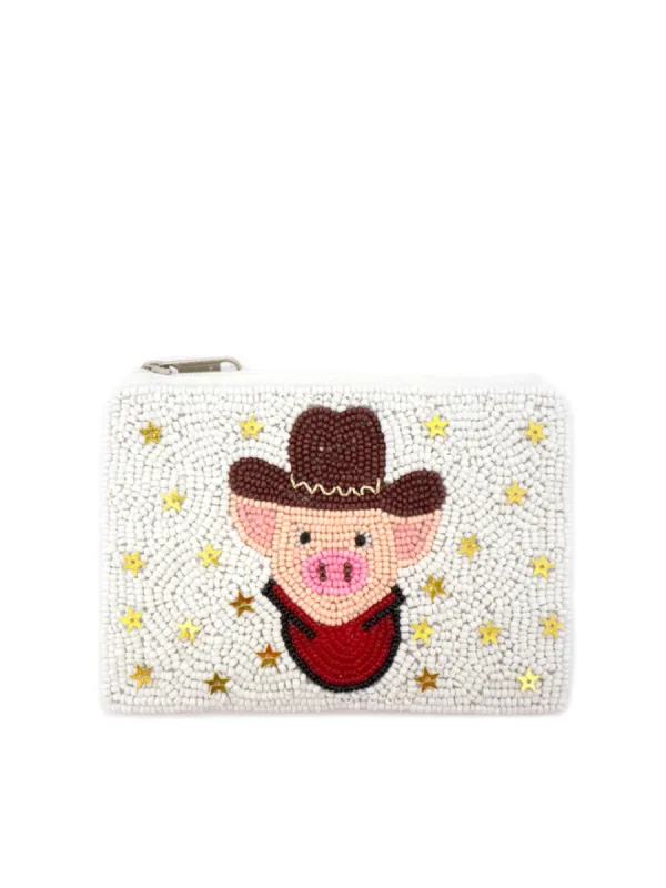 27 Beaded "Piggy Bank" Coin Purse sold by 27 Boutique