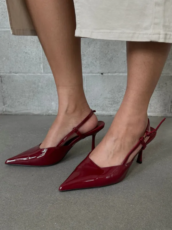 BILLINI Isabel Cherry Red Patent Slingback Heel sold by 27 Boutique