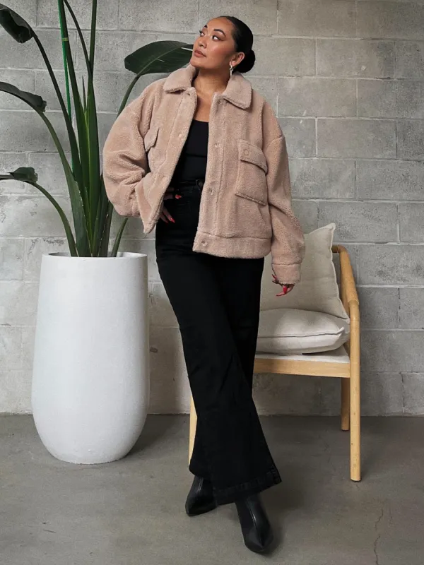 C'EST MOI Sherpa Crop Jacket sold by 27 Boutique