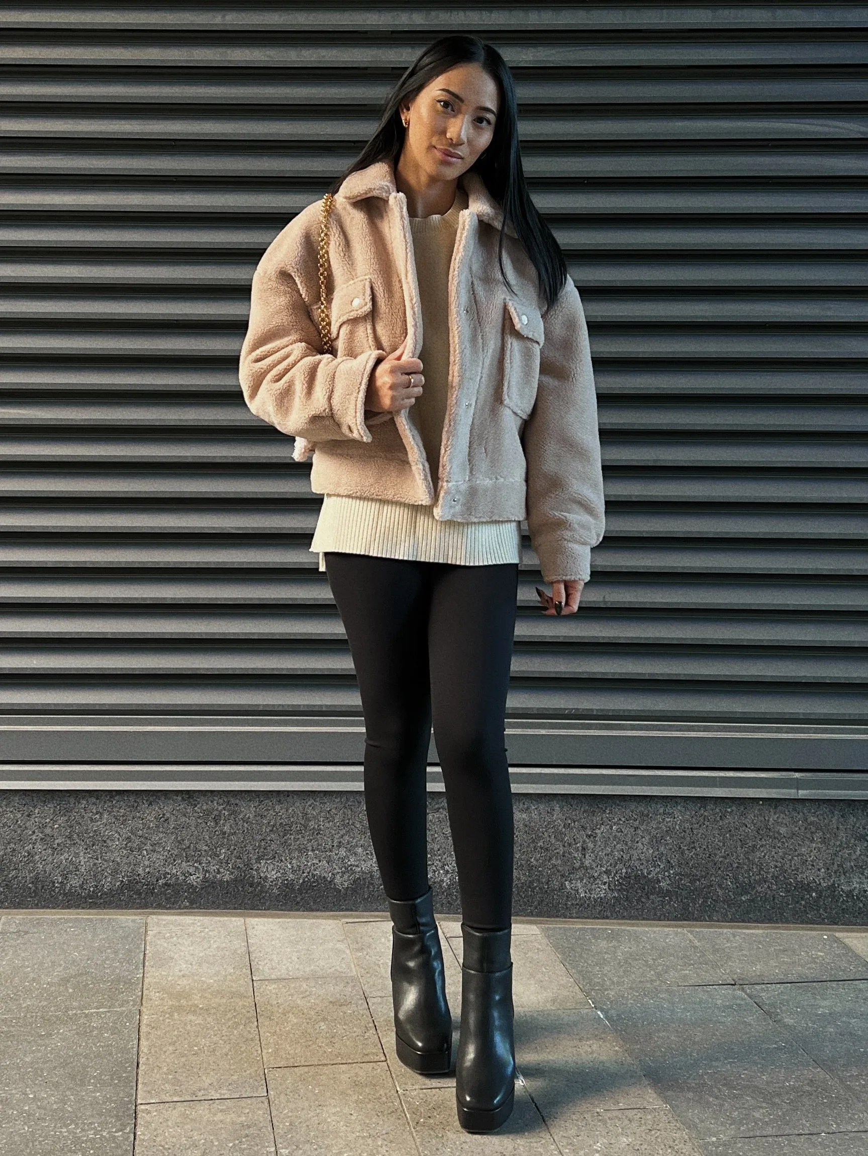 C'EST MOI Sherpa Crop Jacket sold by 27 Boutique product image thumbnail 3