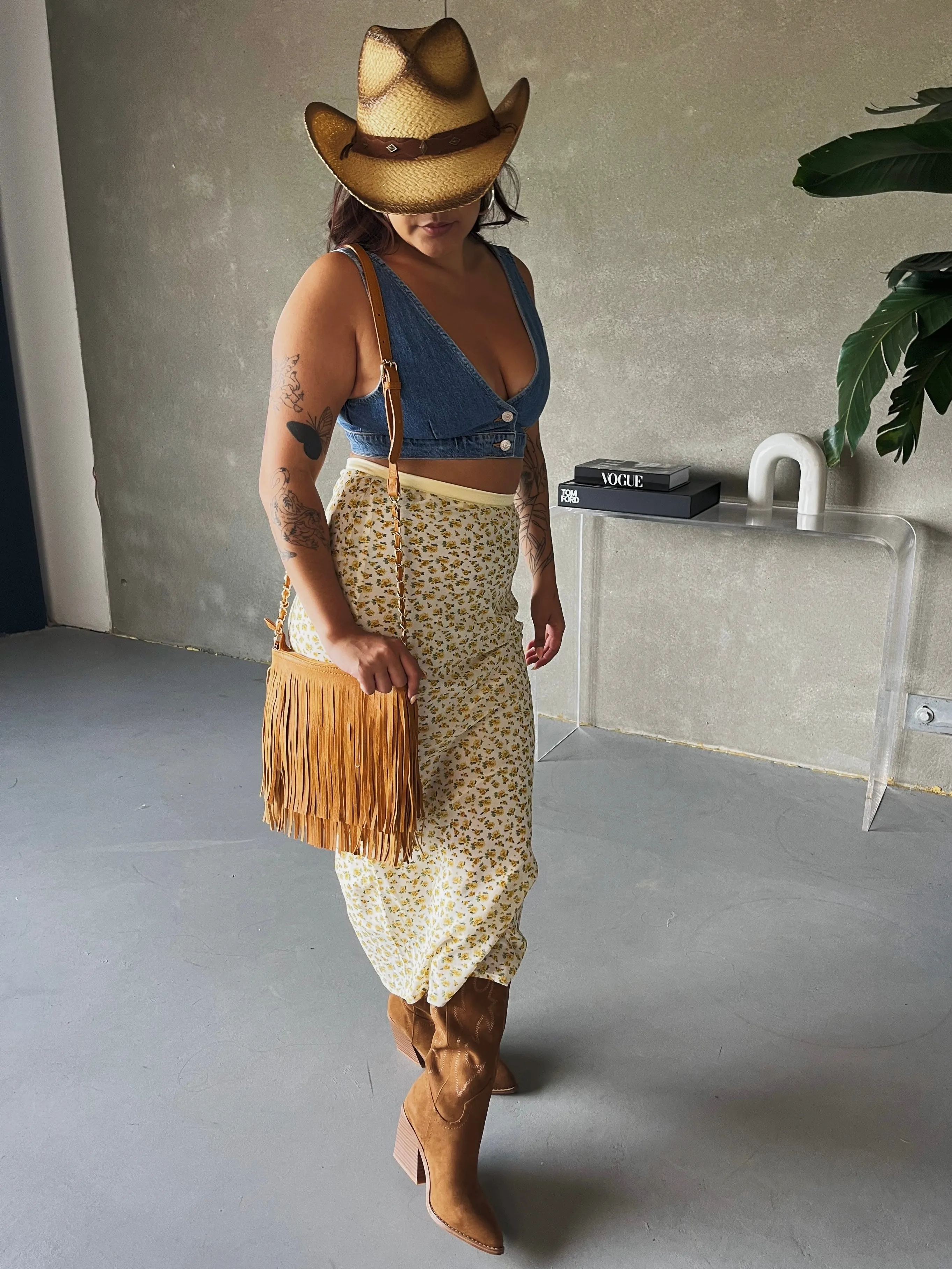 27 Satin Waistband Floral Maxi Skirt sold by 27 Boutique