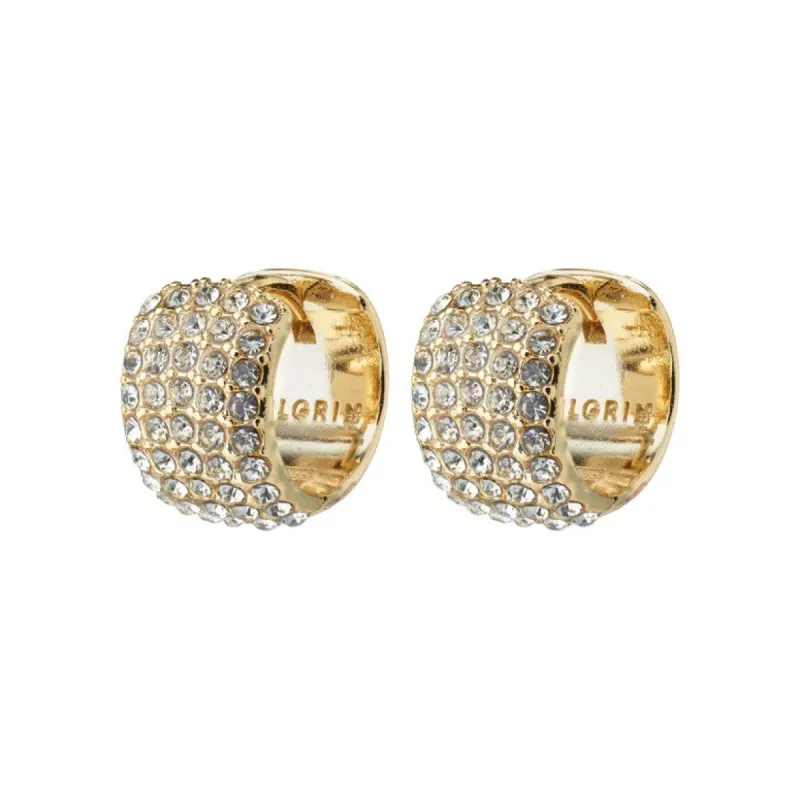 PILGRIM Be Crystal Huggie Hoops sold by 27 Boutique