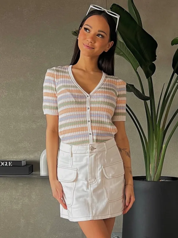 GENTLE FAWN Addison Striped Button Front Top made by Gentle Fawn