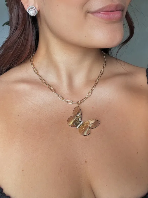 27 Butterfly Pendant Necklace sold by 27 Boutique