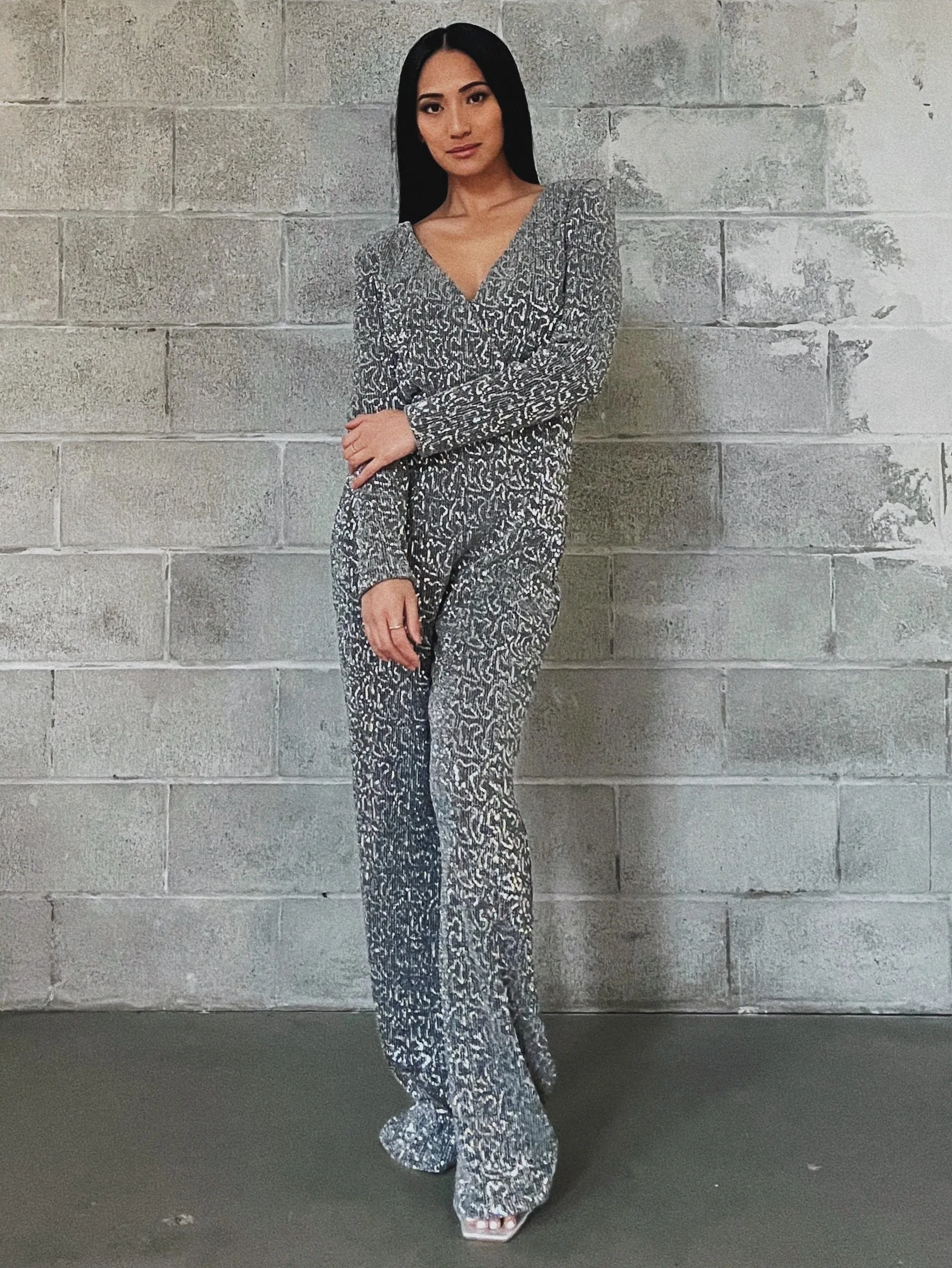 GLAMOROUS Sequin V-Neck Jumpsuit sold by 27 Boutique product image thumbnail 3