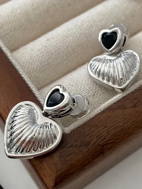 27 Double Heart Drop Earrings sold by 27 Boutique product image thumbnail 5