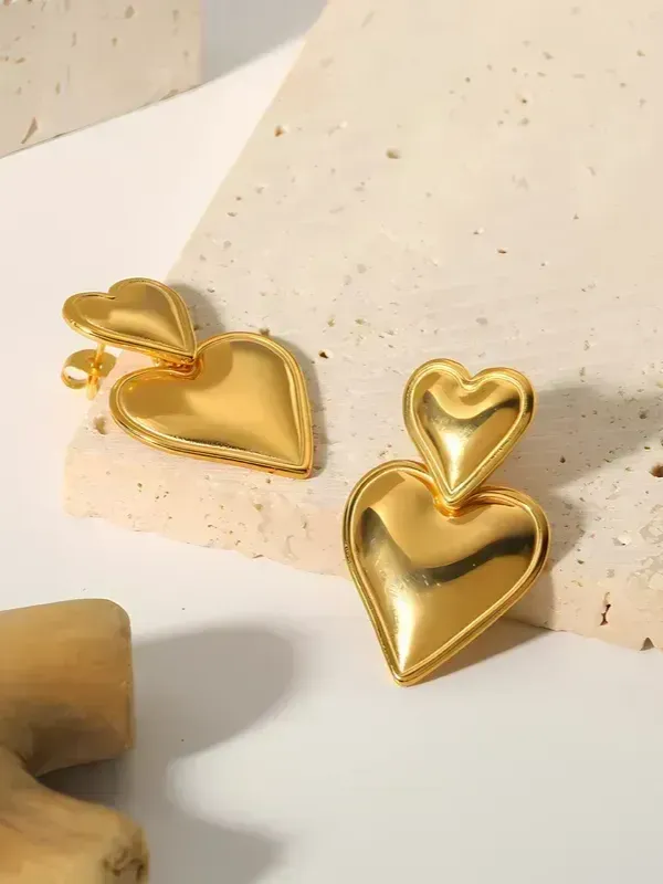 27 Double Heart Drop Earrings sold by 27 Boutique product image thumbnail 2