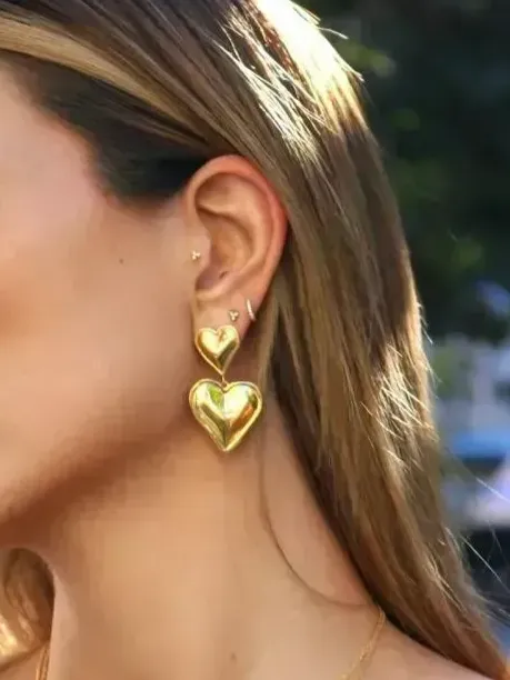 27 Double Heart Drop Earrings sold by 27 Boutique product image thumbnail 3