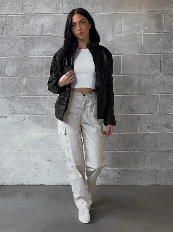 RD STYLE Faux Leather Quilted Bomber Jacket sold by 27 Boutique