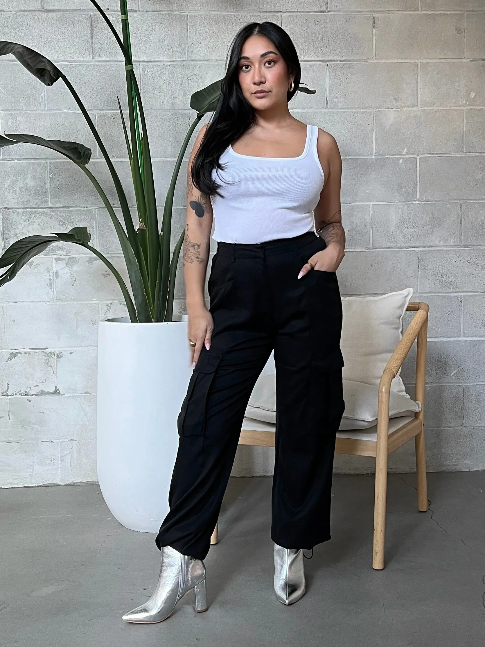 DEX High Rise Parachute Cargo Pant sold by 27 Boutique