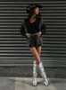 27 Denim Rhinestone Fringe Jacket sold by 27 Boutique