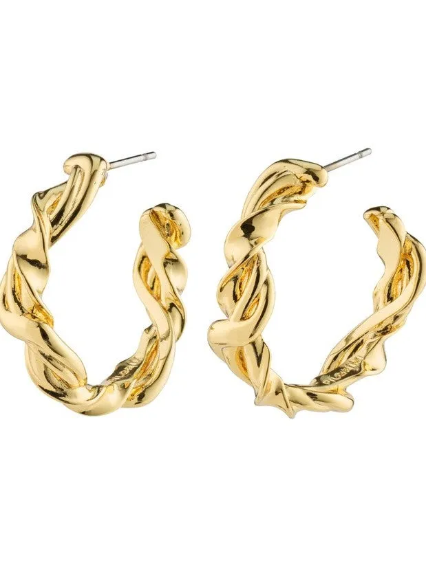 PILGRIM Sun Twisted Hoop Earrings sold by 27 Boutique