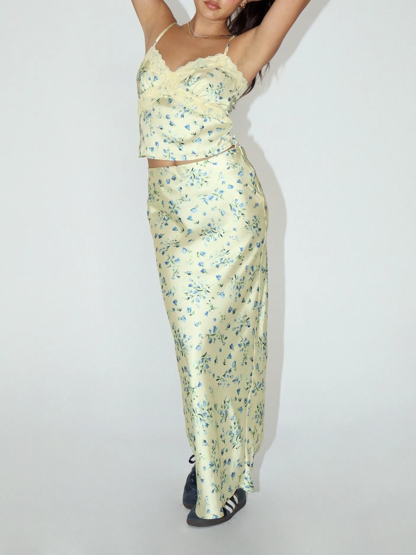 27 Morning Glory Floral Satin Maxi Skirt sold by 27 Boutique product image thumbnail 3