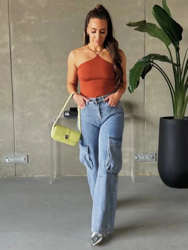DEX Halter Tank Bodysuit sold by 27 Boutique