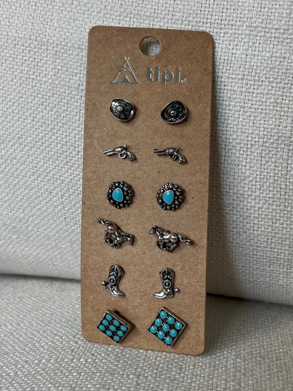27 Western Mini Concho Assorted Stud Earring Set sold by 27 Boutique
