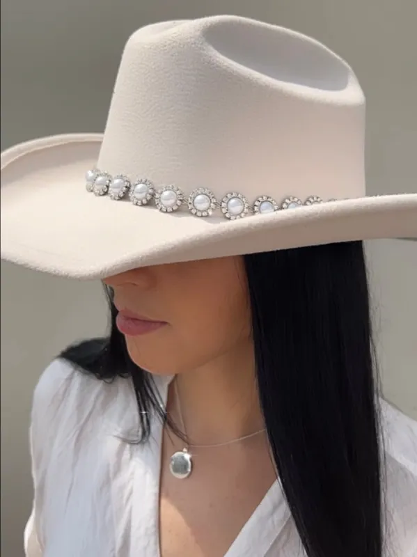 27 Pearl & Rhinestone Cowboy Hat sold by 27 Boutique