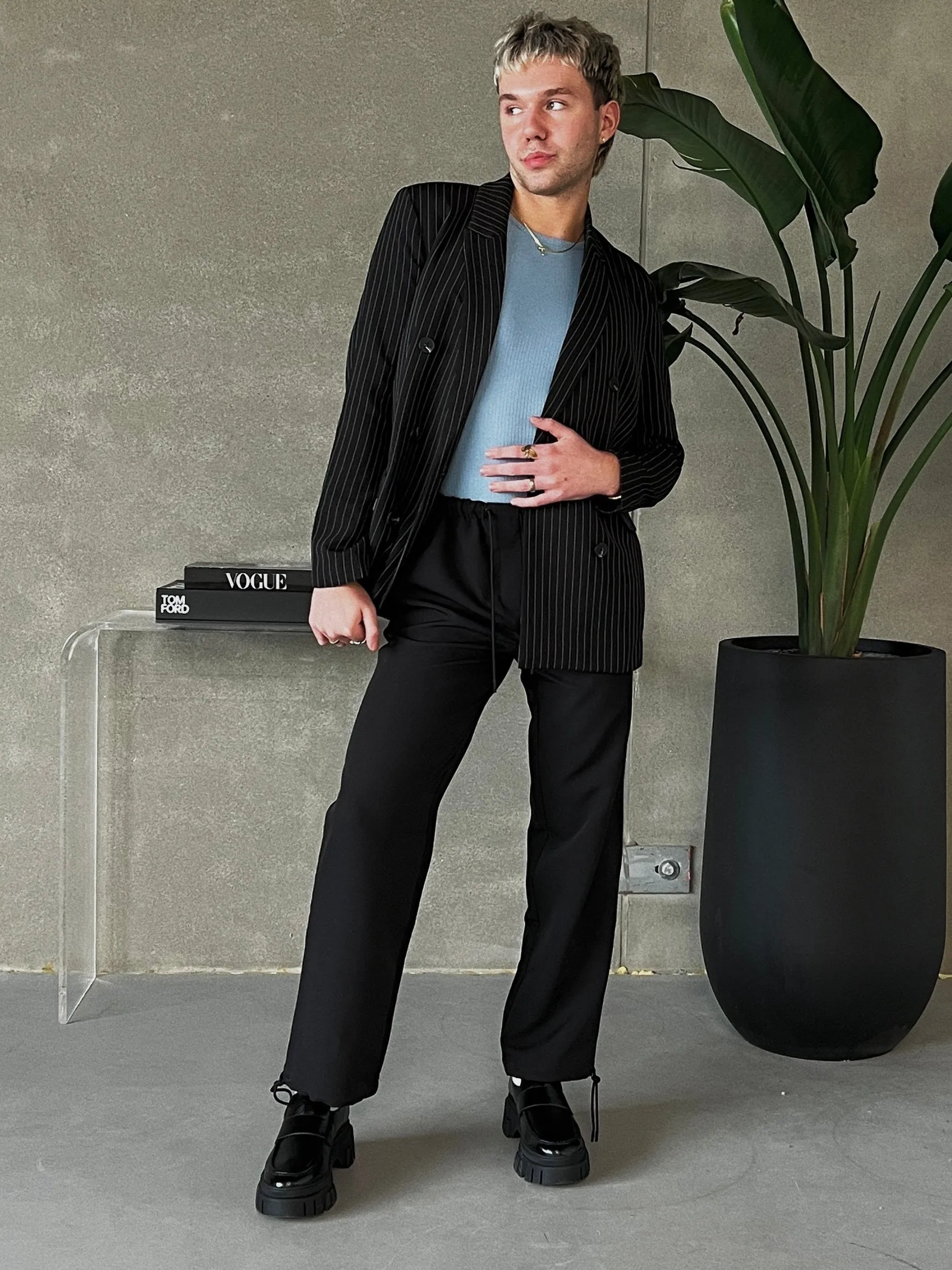 BLACK TAPE Double Breasted Pinstripe Blazer sold by 27 Boutique product image thumbnail 2