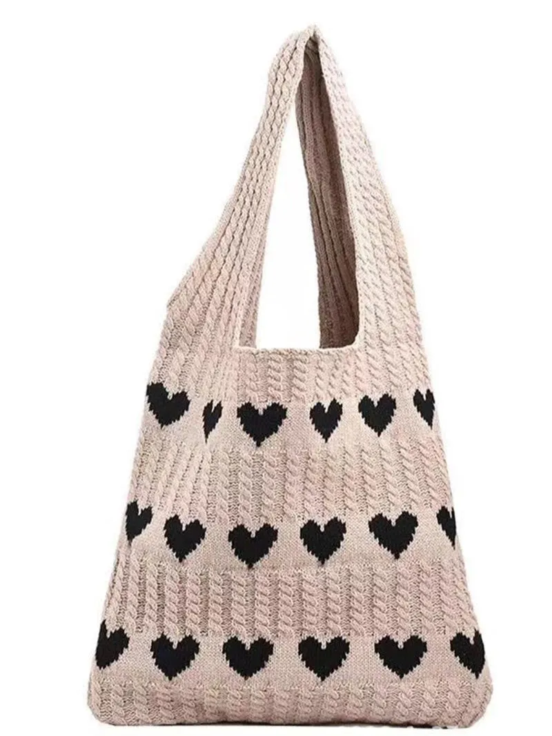 27 Knit Heart Tote Bag sold by 27 Boutique product image thumbnail 4