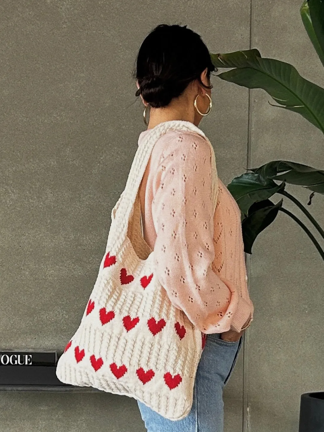 27 Knit Heart Tote Bag sold by 27 Boutique