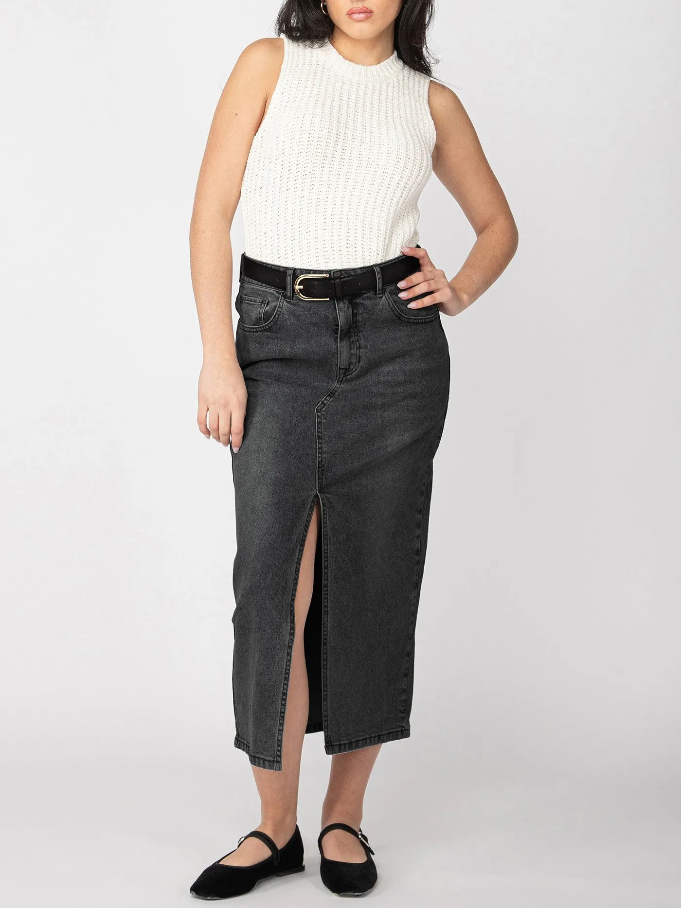 DEX Belted Denim Maxi Skirt sold by 27 Boutique product image thumbnail 3
