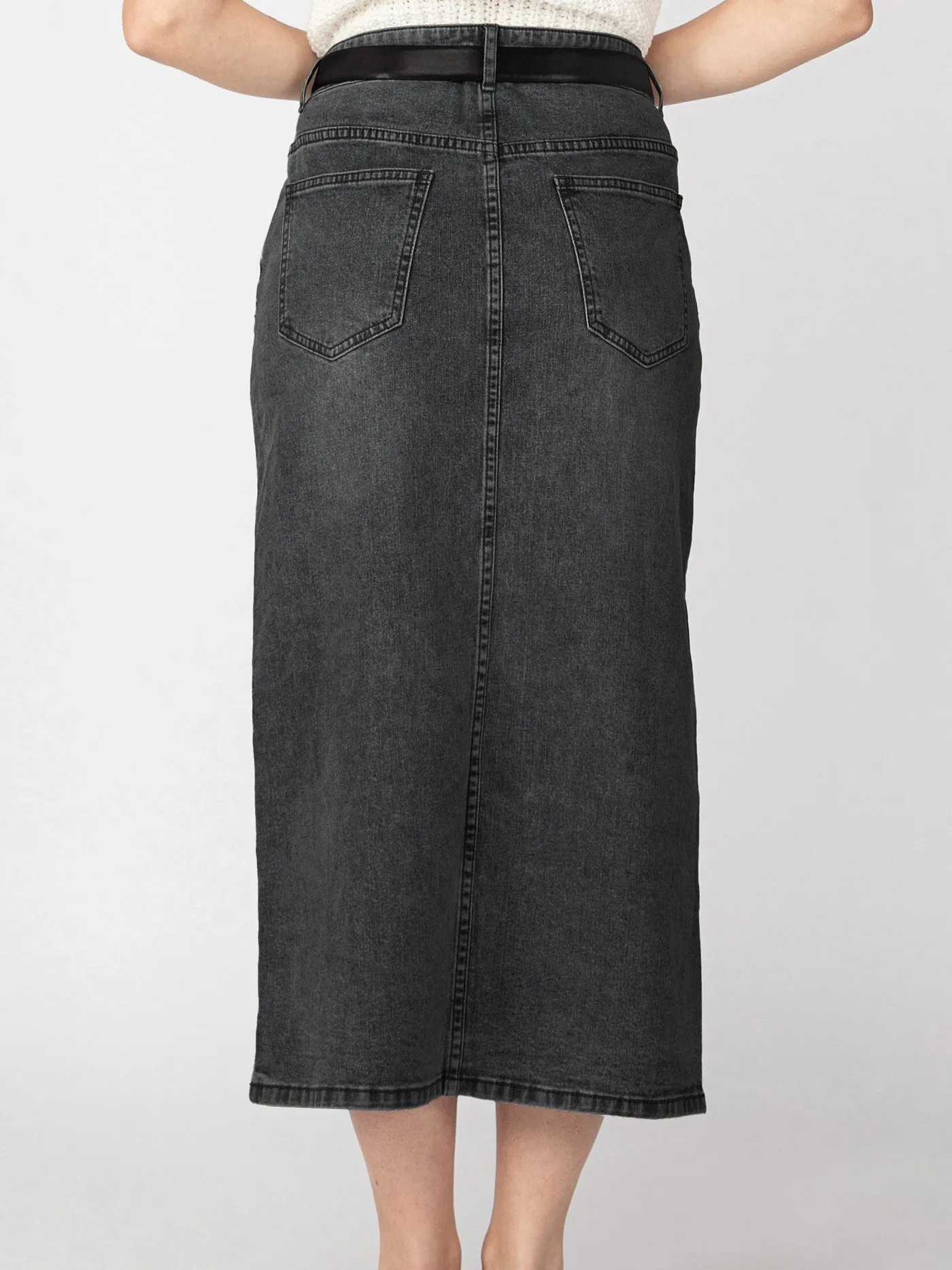 DEX Belted Denim Maxi Skirt sold by 27 Boutique product image thumbnail 4