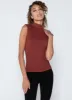 C'EST MOI Seamless Rib Sleeveless Turtleneck Top sold by 27 Boutique