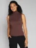 C'EST MOI Seamless Rib Sleeveless Turtleneck Top sold by 27 Boutique
