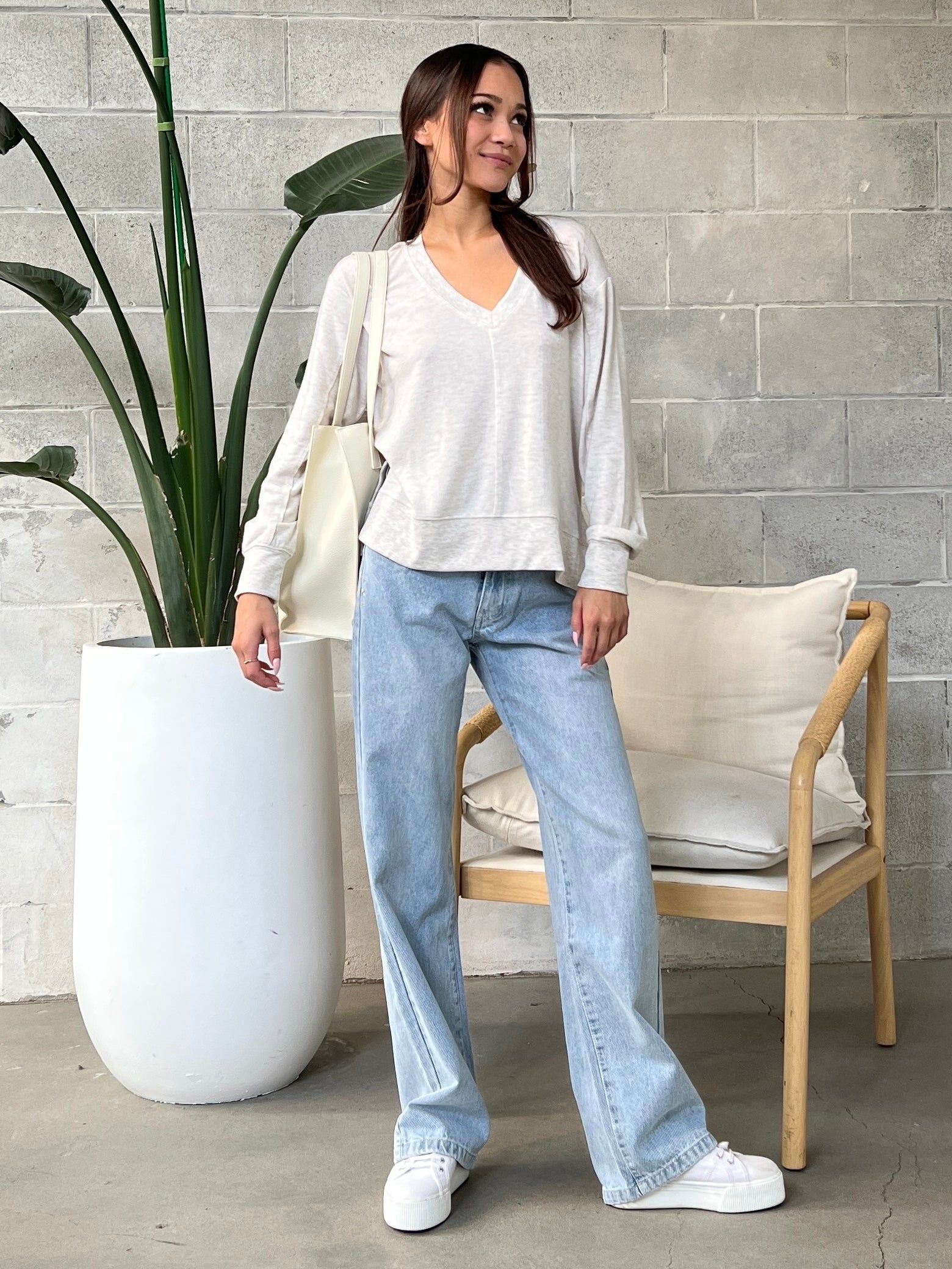 Z SUPPLY Wilder Cloud V-Neck Long Sleeve Top sold by 27 Boutique