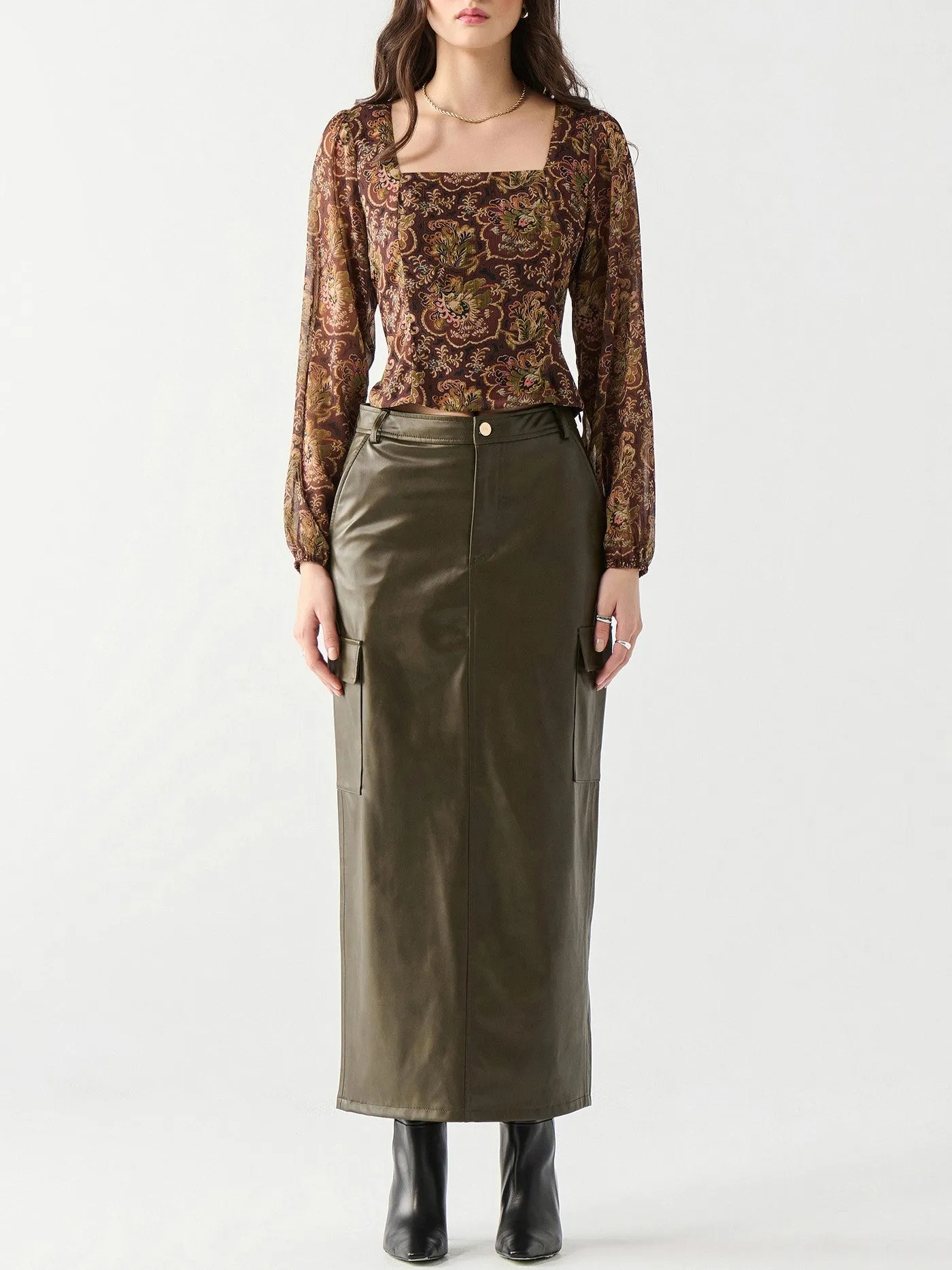 DEX Faux Leather Cargo Maxi Skirt sold by 27 Boutique product image thumbnail 3