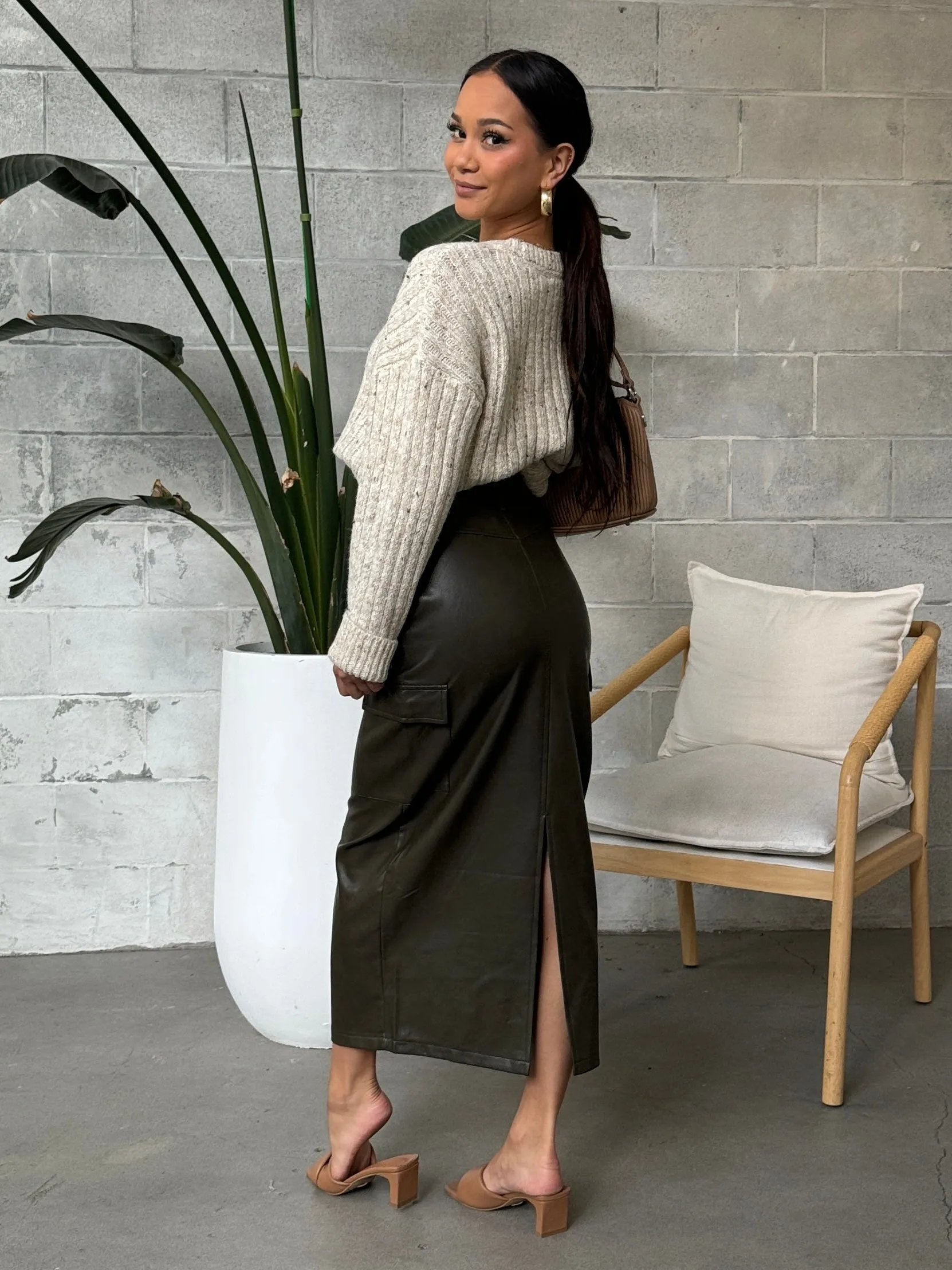 DEX Faux Leather Cargo Maxi Skirt sold by 27 Boutique product image thumbnail 2