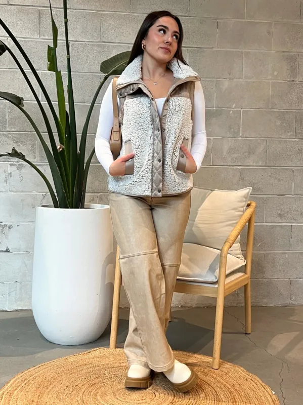 DEX Sherpa Nylon Vest sold by 27 Boutique