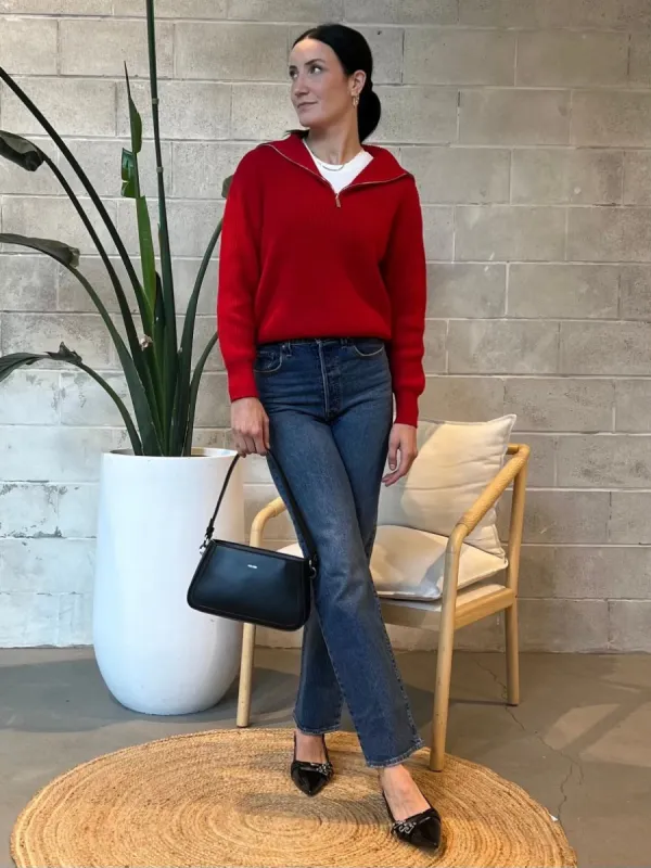 DEX Half Zip Textured Knit Sweater sold by 27 Boutique