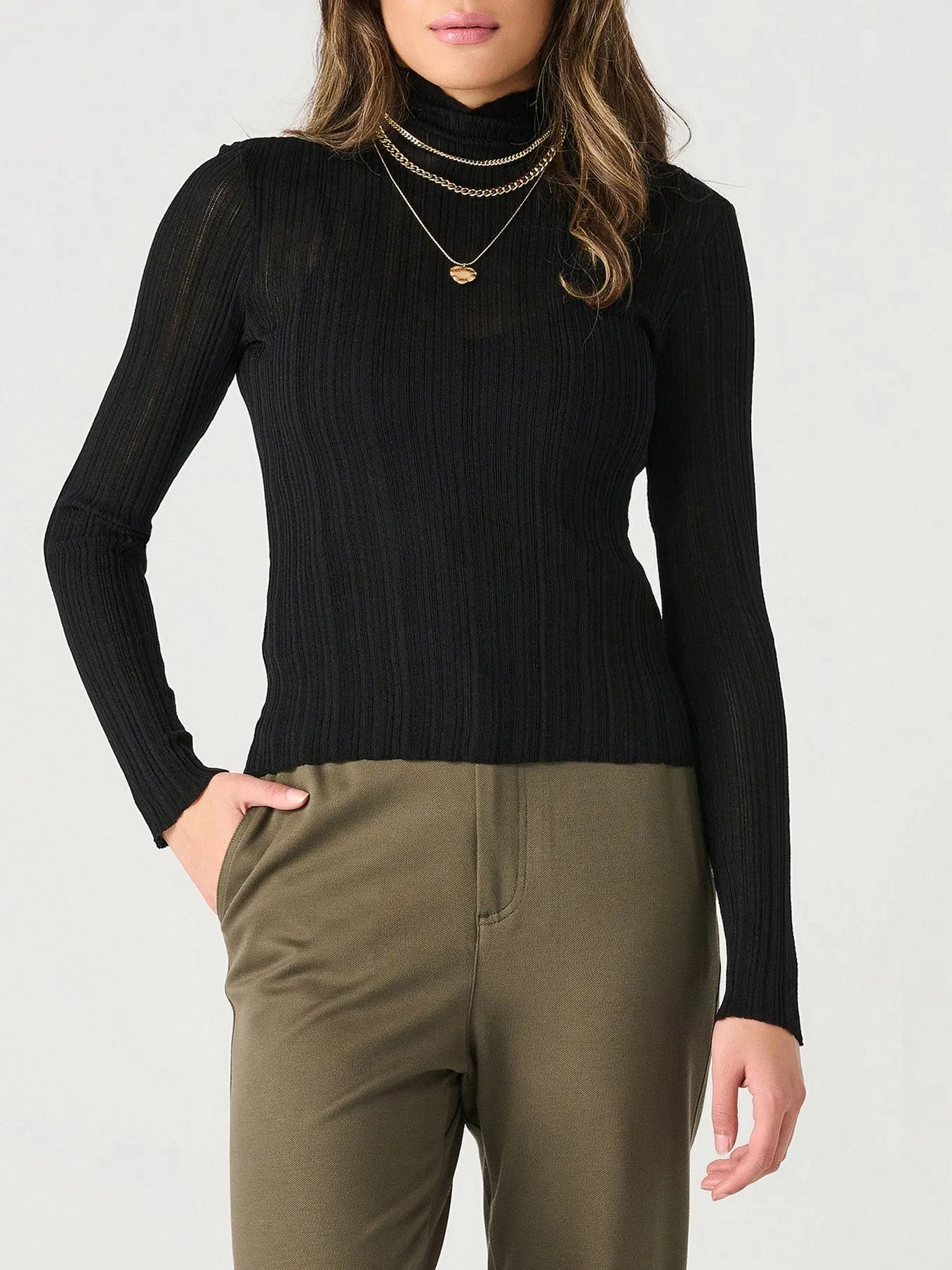DEX Long Sleeve Mockneck Ribbed Top sold by 27 Boutique product image thumbnail 5