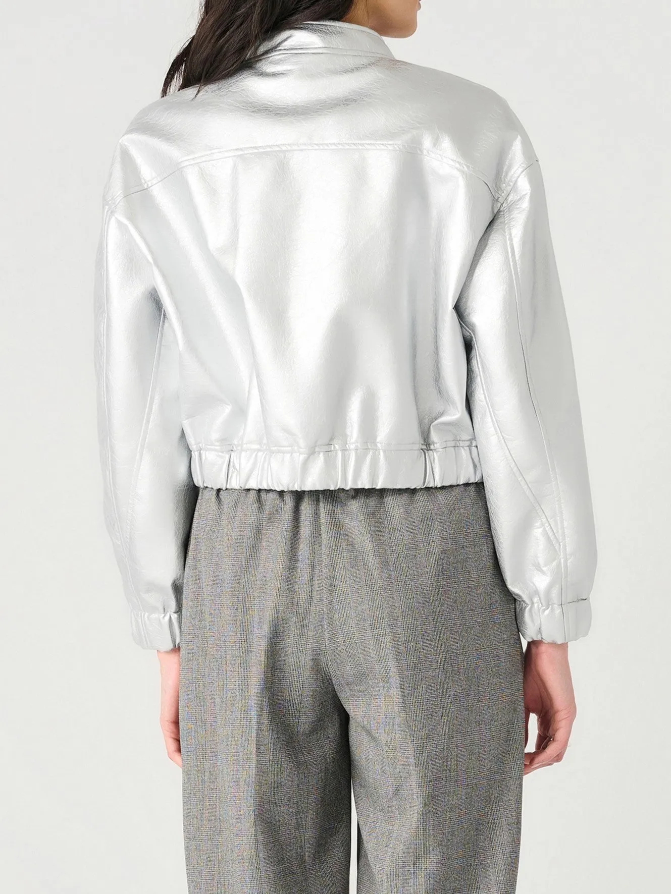 DEX Metallic Silver Bomber Jacket sold by 27 Boutique product image thumbnail 4