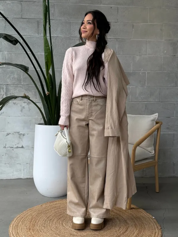 DEX Mockneck Cable Knit Sweater sold by 27 Boutique