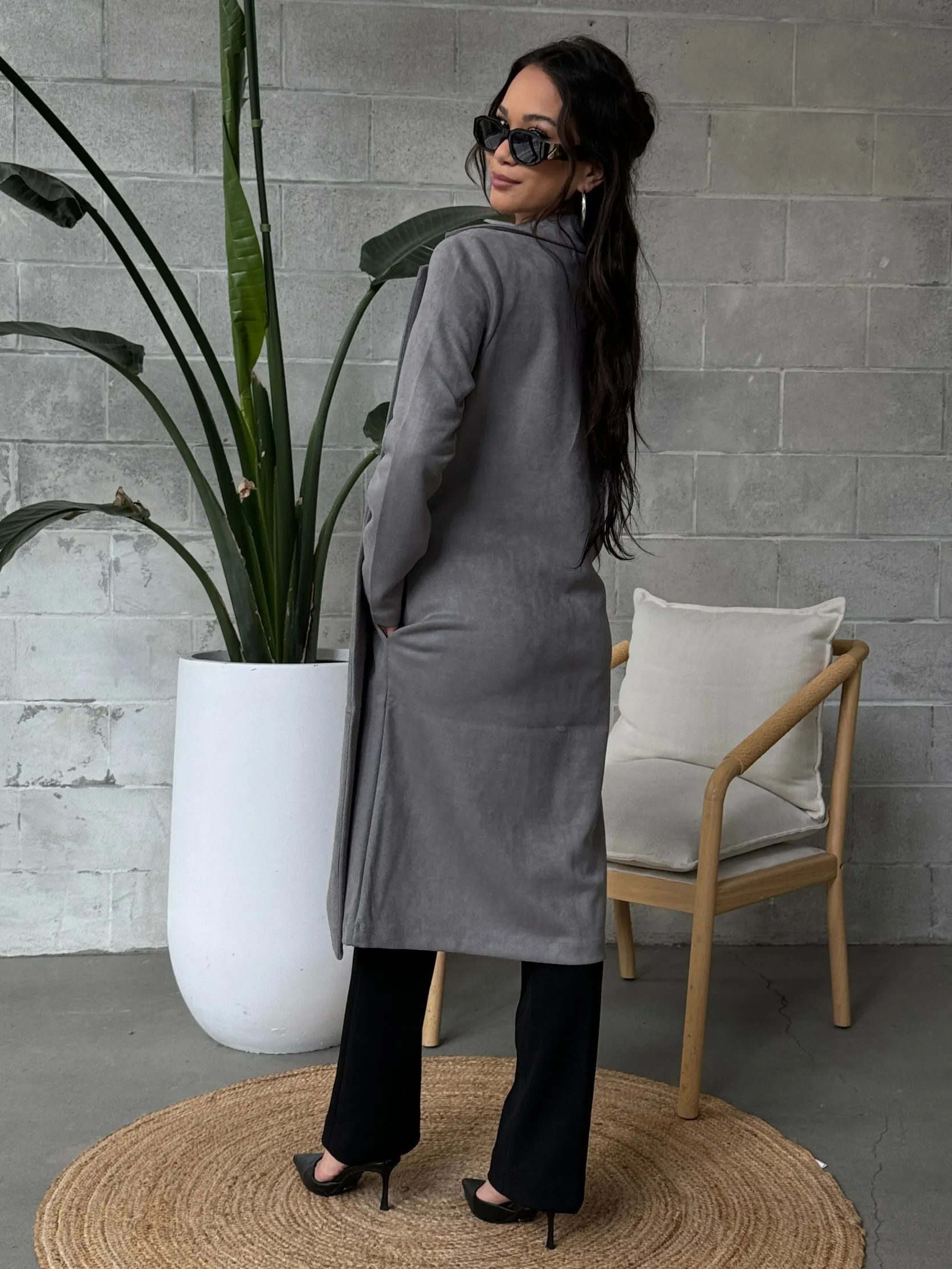 BLACK TAPE Longline Faux Suede Blazer Jacket sold by 27 Boutique product image thumbnail 2