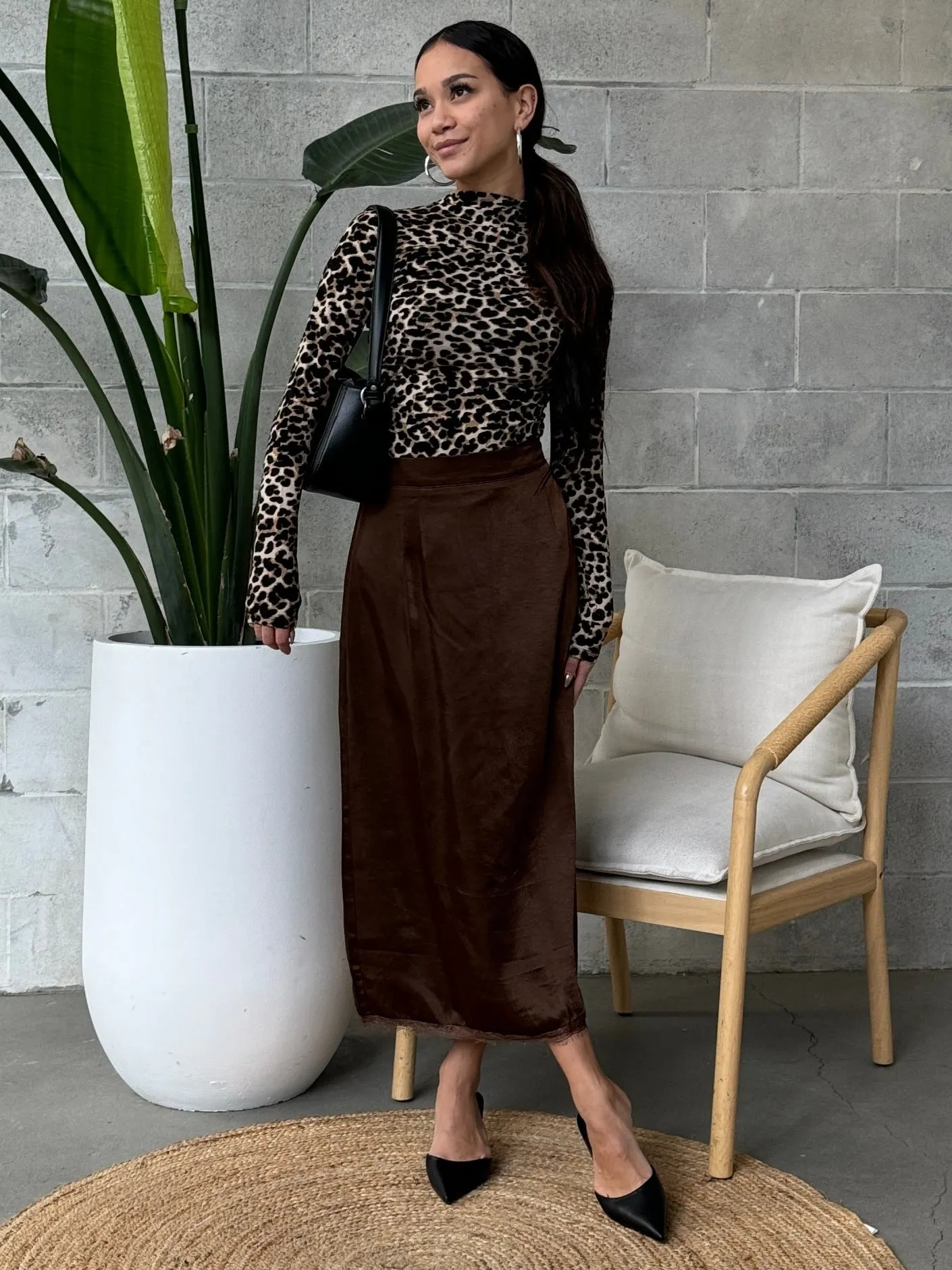 C'EST MOI Lace Trim Satin Skirt sold by 27 Boutique