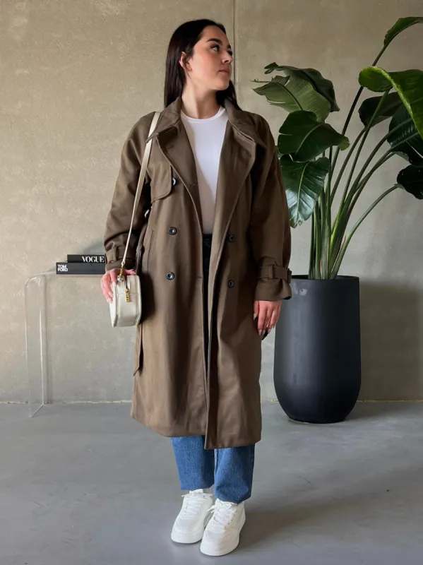 C'EST MOI Double Breasted Trench Coat sold by 27 Boutique