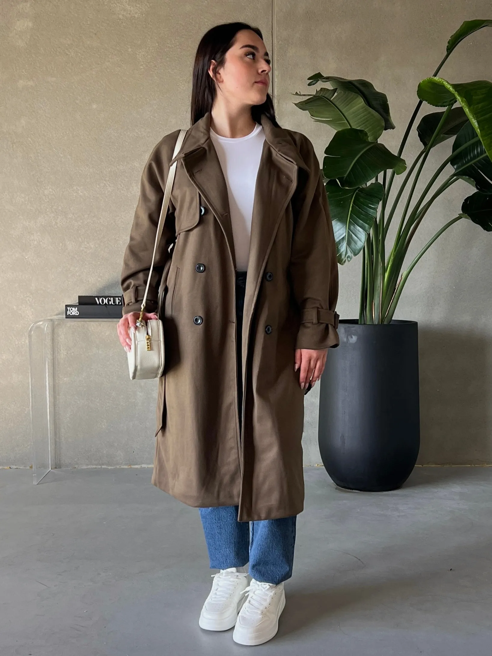 C'EST MOI Double Breasted Trench Coat sold by 27 Boutique